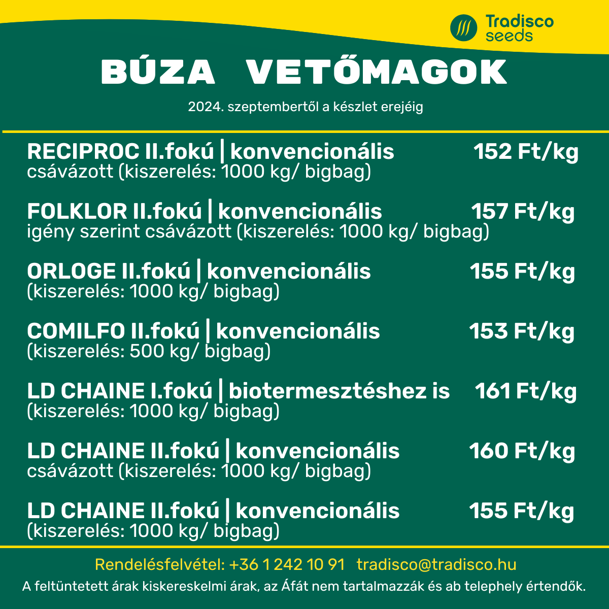 búza árak RECIPROC ORLOGE LD CHAINE